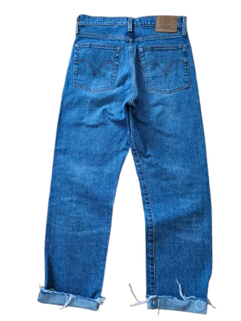 Levi's Premium High Waisted Wedgie Fit Straight Jeans Blue Sz 25 Button Fly